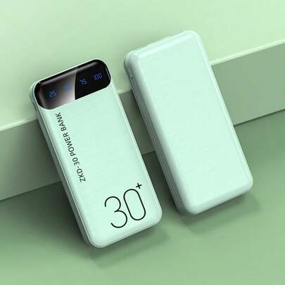 30000mAh Portable Power Bank, Equipped With USB-C Fast Charging Port. It Works Well With All Kinds Of Digital Devices. Great For Multiple Scenarios Including Outdoor Activities, Traveling, Office Work, Household Use And Live Streaming. Boasting Stylish Outlook Design And Huge Capacity, This Emergency Backup Battery Is A Practical Portable Charger And An Ideal Present.