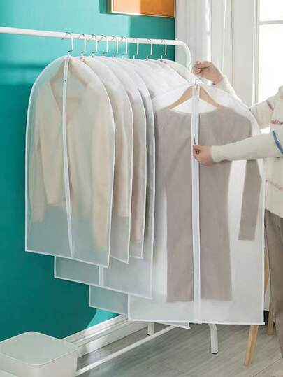 5/1 Stück waschbare transparente Kleiderschutz-Aufbewahrungstaschen, 4 Größen - Anzug/Kleid Kleidertaschen mit Reißverschluss, Kleidungsaufbewahrungstaschen - wasserdicht feuchtigkeitsbeständige Kleiderbügel-Aufbewahrungstaschen zum Schutz und zur Organisation Ihres Kleiderschranks, Hosen, Schuhe, Jeans, Stiefel, Röcke, Schlafzimmer, Aufbewahrungstaschen, Zuhause - geeignet für Hemden, Pullover, Mäntel, Kleider. Schul-Aufbewahrungstaschen, Lehrer-Aufbewahrungstaschen, Kleiderschrank-Staubschutztaschen für Zuhause, Schlafzimmer, Studentenwohnheim, Kleiderschrank-Aufbewahrungstaschen für Hemden, Mäntel, Kleiderschrank, geeignet für Schulmaterial