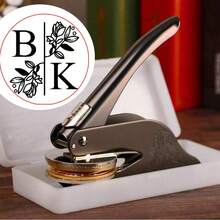 1pc Customized Wedding Embosser, Personalized Letter Combination And Initial Embosser, Can Customize Any Logo, Metal Stamp For Business Office Anniversary Gift, Monogram Seal - Multicolor - View 24
