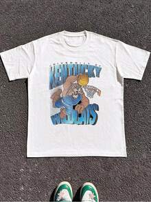 Men's Shirts Short Sleeve Gift Pure Cotton Kentucky Wildcats Basketball Graphic For Office Going-Out Fashionable People