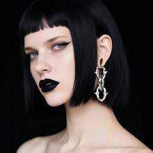 1 件不锈钢 4 毫米新款链式耳坠挂钩耳塞扩张器穿孔耳环女士男士时尚珠宝礼物