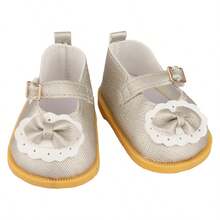 MSYO 1双14英寸美国娃娃鞋，可爱毛绒蝴蝶结皮鞋，时尚百搭公主休闲鞋，娃娃配件，适合作为小女孩的生日/节日/万圣节礼物 - 彩色 - 查看 17