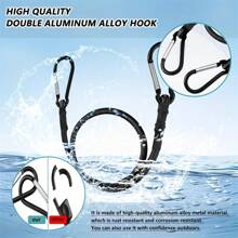 带登山扣的弹力蹦极绳，高品质黑色橡胶蹦极绳，带登山扣夹钩，适用于户外帐篷、行李架、露营、货物、自行车、运输、储存 - 彩色 - 查看 5