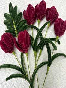 100 szt. zielonych patyczków do czyszczenia łodyg kwiatów, materiały do rękodzieła, patyczki do czyszczenia z szenili, materiały do samodzielnego tworzenia bukietów