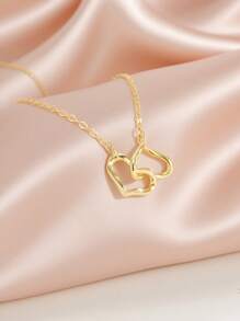 Artepollo 1 Stück 925 Sterling Silber Hypoallergene Doppelherz Anhänger Halskette, süß & niedlich, geeignet für Feiertage oder den täglichen Gebrauch, Geschenk für Kinder, Freunde, Geburtstag, Schulanfang