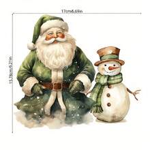 1/2/3 件圣诞老人和雪人热转印贴纸，DIY 服装转印贴花，适用于 T 恤、织物