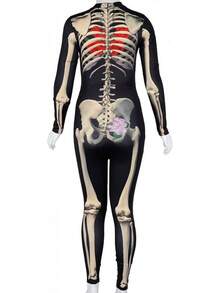 ALBIZIA Women's Skull Skeleton Halloween Costume Jumpsuit Bodysuit Cosplay Bodysuit Outfit - Kiểu-1 - Xem 5