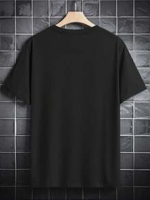 Camiseta gráfica casual para hombres - Impresión de arte del álbum  Demon Days, camiseta de verano negra de cuello redondo, lavable a máquina, ajuste regular, regalo para fans, mercancía de fans, impresión de personaje de dibujo animado, tela cómoda, camiseta de uso diario, estilo vintage, impresión duradera, mercancía de banda, entusiastas de la moda urbana - Negro - Ver 3