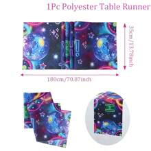 1 件荧光球闪光生日桌旗 | 闪亮迪斯科派对桌布 | 迎婴派对性别揭示装饰 | 夜光涤纶桌布，适用于节日婚礼家居装饰