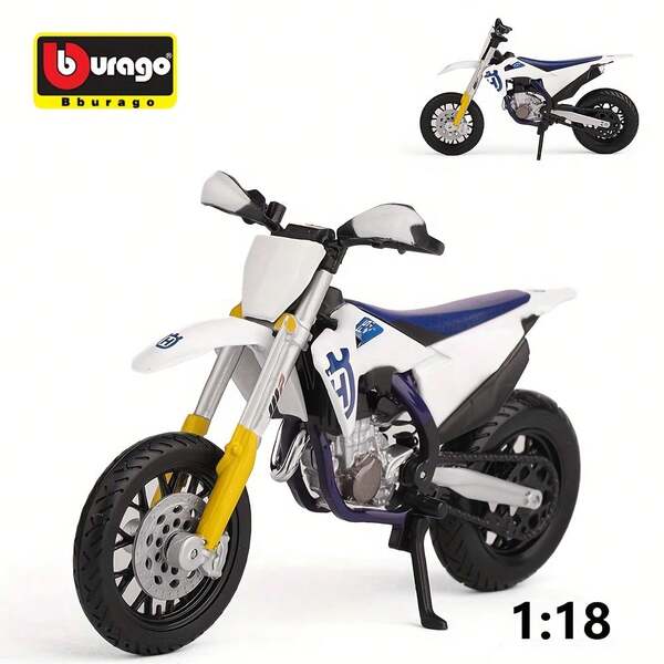  BURAGO 1:18 Scale Diecast  FS 450 Supermoto Motorcycle Model, Alloy Motorcycle Toy, Children's Toy Car, Birthday Gift For Boys