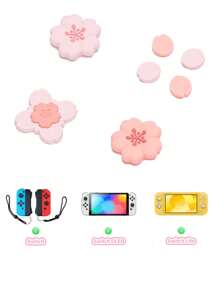 GeekShare Cute Cherry Blossom ABXY Button Caps And Directional Cross Keys Covers Compatible With Nintendo Switch 2/Switch/OLED Joy-Con, Not Compatible With Protective Case