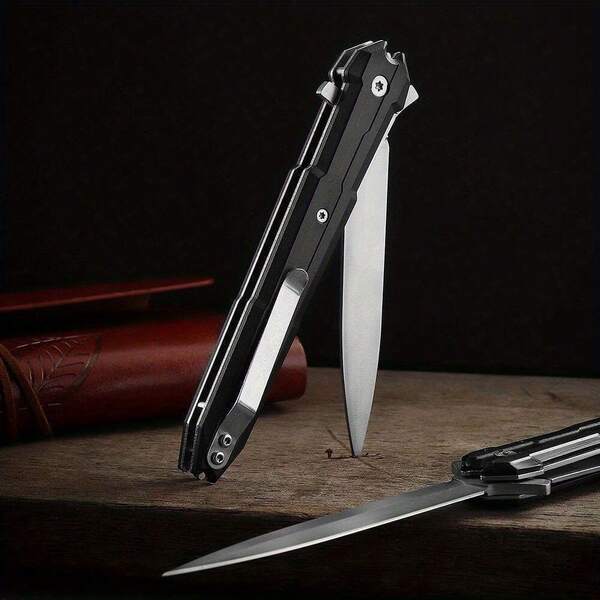 Tactical Knife Pocket Knife Folding Stainless Steel 5Cr13Mov 3.7'' Blade, With Reversible Clip - Good Gift For Camping Survival Outdoor And Everyday Carry