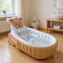 1 pièce Baignoire gonflable pour bébé de dessin animé, bac de bain pliable en PVC de haute qualité, bassin de douche pour bébé et piscine pour jouer dans l'eau