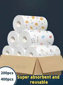 400/200Pcs Sheets Disposable Kitchen Cleaning Cloth,Reusable Kitchen Towels - , Non-Stick And Easy To Clean For All Household Needs, Easy-To-Tear, Dual-Purpose Towel For Wet And Dry Cleaning, Non-Woven Oil-Absorbing And Decontamination Cloth, Drying Cloth, Suitable For Household Cleaning And Dishwashing, Cleaning Supplies, Back-To-School Supplies Random Style Color Pattern, Home Cleaning, Kitchen Cleaning, Party Cleaning