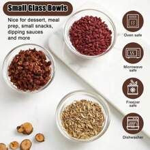 1.5oz Mini Glass Prep Bowls  Glass Ramekins Bowls  For Dish Serving Mixing Cooking Sauce Nuts Candy Dessert Salad