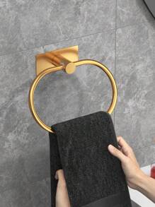 浴室毛巾架，不锈钢毛巾环，用于浴室收纳整理，无需钻孔安装，浴室配件，浴室工具