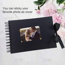 1pc Scrapbook Album, Kraft Paper Scrapbook Album, Suitable For Wedding Guest Book, Anniversary Album, Gift, Graduation Album, Family DIY Scrapbook, Craft Paper DIY, Christmas, Thanksgiving, New Year Gifts - Khaki - View 4