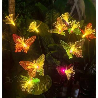 Butterfly Garden Decor Swaying Solar Butterflies Lights Outdoor For Garden Patio Yard Porch Christmas Flower Bed Decorations, House Warming Gifts 2 Pack