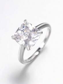 1 PC Glamorous Cubic Zirconia Ring For Women For Valentine's Day Gift Wedding Anniversary Party Jewelry