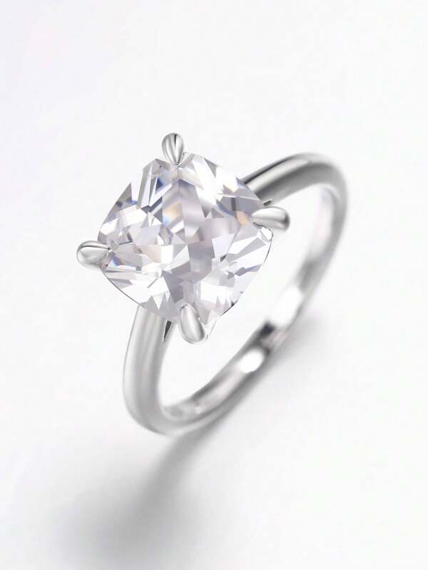 1 PC Glamorous Cubic Zirconia Ring For Women For Valentine's Day Gift Wedding Anniversary Party Jewelry