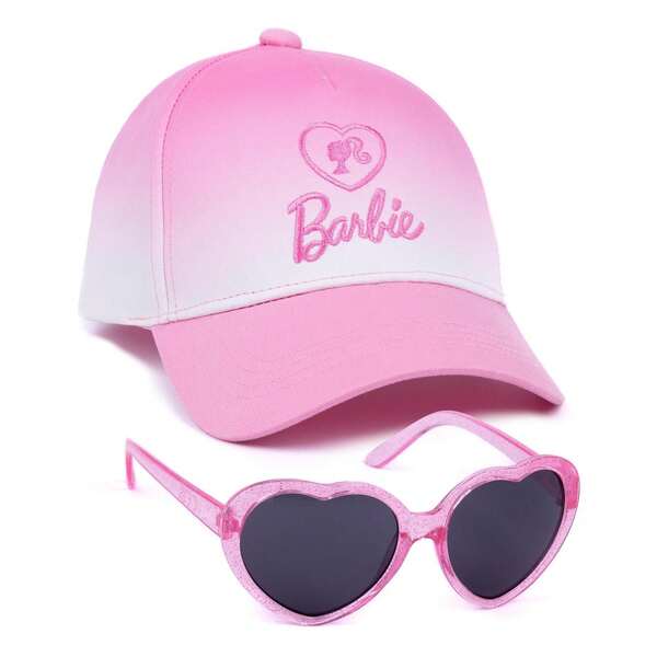  Vanilla Underground X Barbie Girls Pink Cap And Sunglasses Set | Barbie Baseball Cap | Officially Licensed Merch