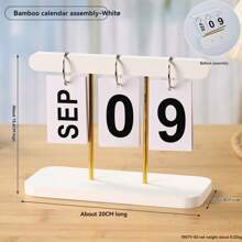 Creative Desktop Calendar Ornament, Wooden Flipping Perpetual Calendar, Simple Disassembly And Assembly Design, Office Desktop Calendar