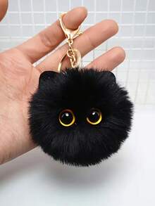 毛绒猫咪钥匙扣，猫咪毛绒挂件，毛绒动物钥匙链，包包挂饰，毛绒钥匙圈。动漫卡通可爱毛绒钥匙扣玩具。生日礼物、情侣礼物、毕业季礼物，可挂在包包和背包上 - 情人节、圣诞节、万圣节、新年等节日的理想礼物，猫咪饰品 - 彩色 - 查看 3