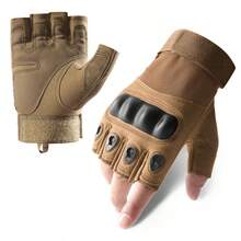 Half Finger Tactical Gloves, Outdoor Cycling Gloves, Sports Protective Cycling Gloves - 薑色 - 查看 4