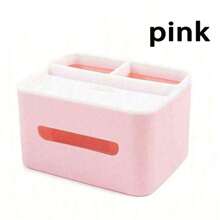 1pc Multifunctional Desktop Storage Box, Tissue Box, Remote Control & Miscellaneous Organizer