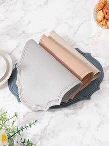 Tovaglietta in pelle lavabile, tovaglietta ovale in pelle rinforzata resistente al calore, tovaglietta impermeabile antiscivolo facile da pulire, adatta per decorazione di tavoli da cucina, caffè e ristorante