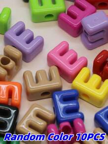 26 件时尚新款亚克力大孔英文字母珠子，适用于 DIY 手机挂绳、鞋饰、手工珠宝、节日礼物 - 亞克力大孔A---Z英文字母直孔串珠 - 查看 32