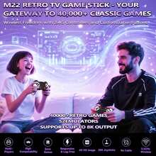 Forlarme Wireless Retro Game Stick,40000+ Classic Games,Retro Game Console, TV Output, Plug And Play Retro Game Revisiter With Premium Competitive Dual Controllers - White(白色) - 查看 7