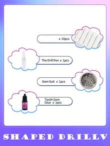 novani 1box Professional Tooth Gem Kit DIY Crystal Teeth Jewelry Kit Fe & Easy Sparkling Tooth Gems With Glue For Fashionable Smile,Teeth Jewelry Starter Kit - Multicolor - View 8