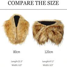 Young Faux Fur Collar Women's Neck Warmer Scarf Wrap - 自然 - 查看 3