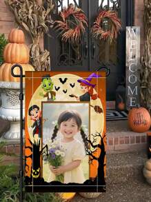 1pc Customizable Halloween Theme Garden Flag, Personalized Halloween Yard Flag For Outdoor Decoration, Halloween Welcome Flag, 30*45cm