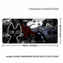 1pc Dark Punk Anime Mousepad XL Creepy Cat Gaming Mat Grunge Desk Pad For Gamers Neon Aesthetic Mouse Pad For PC Setup Dark Punk Anime Gift