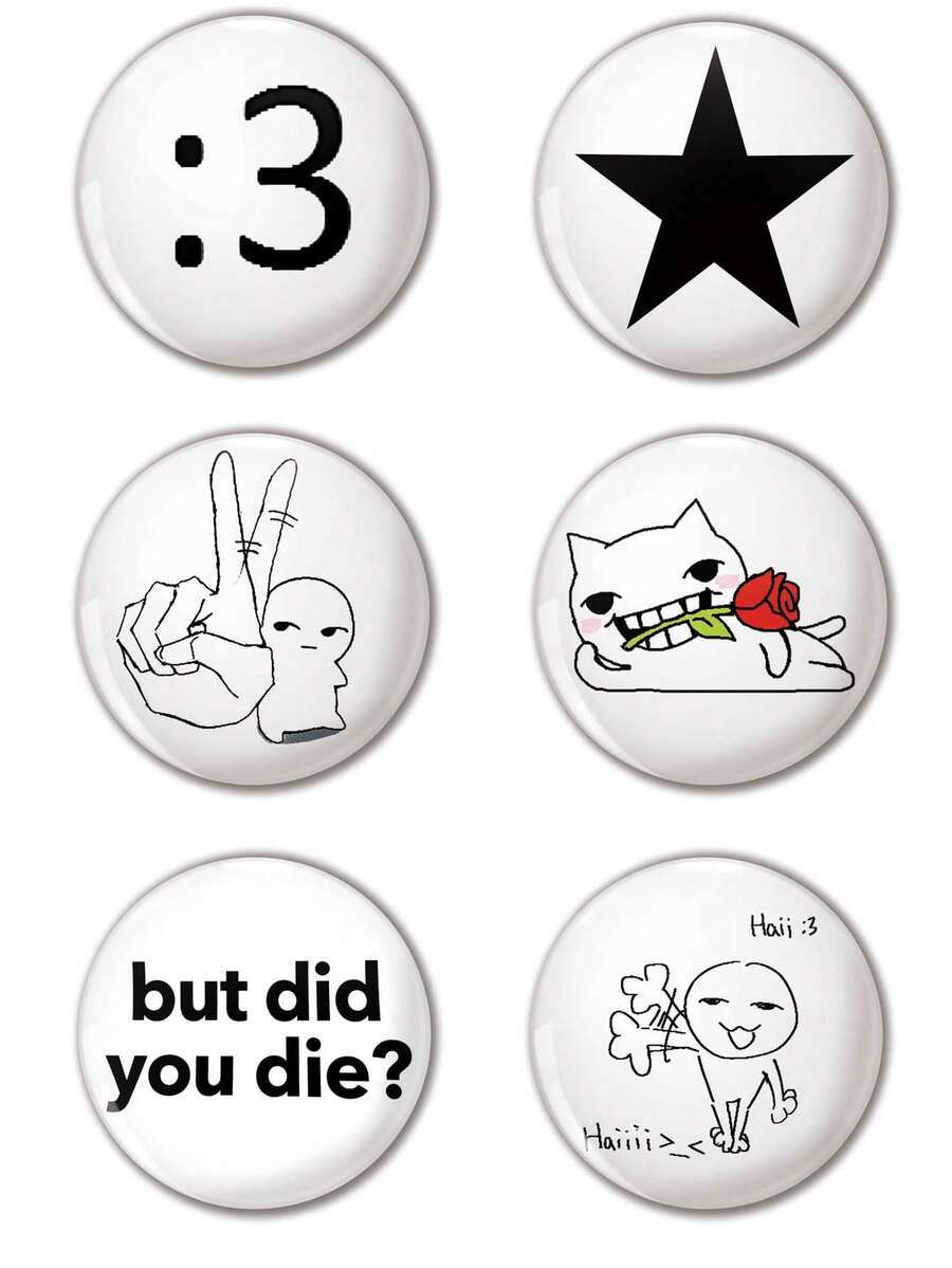 趣味图案徽章胸针，女士徽章，别针胸针，包包吊坠，时尚配饰，送给朋友、家人、老师和同学的有趣礼物 - 彩色 - 查看 1