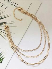 Minimalist Layered Necklace - 黃金 - 查看 5