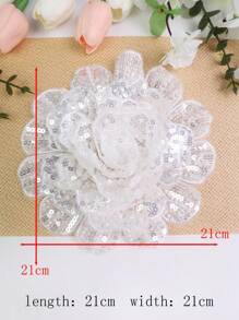 全新手工刺绣 6 层 3D 凸起水晶玫瑰花 DIY 服装、婚纱和礼服饰边