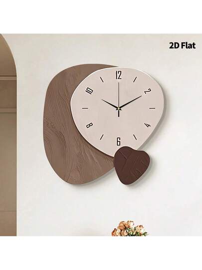 2D Flat 1pc Verlichting Luxe Home ation Asymmetric Wand Clock, Ultra Quiet Quartz Movement, No Ticking Sound, Painting Klok Living Room, Bedroom Office, able Watch, Unique Personalized, Clear Reading Time, In Bedroom, Studio, Room view 2