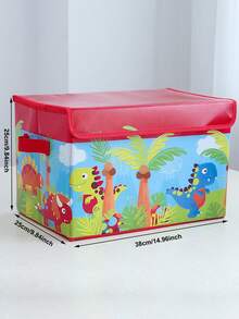 1pc Cartoon Toy Storage Box, Clothing Sorting Box, Car Pattern Cartoon Car Storage Box Can Be Folded Office Dormitory Clothing Storage Box, Waterproof And Moisture-Proof Students' Tools Snack Storage Box, Home Storage Stool Can Be Folded Storage Box ﻿ - Multicolor - View 4