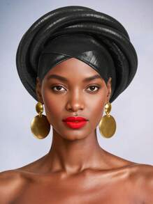 女士夸张非洲头巾交叉帽檐立体造型高档宴会头饰 - 彩色 - 查看 16