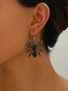 1 par de pendientes creativos con diseño de telaraña de estilo gótico vintage, apropiados para usar en fiestas y celebraciones de Halloween por mujeres