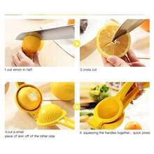 1 件便携式铝制多功能柑橘榨汁机 - 高效手动柠檬榨汁机，采用易挤压设计，防滑手柄，轻松榨汁，无需电力，节省厨房存储空间 - 新鲜果汁爱好者的必备厨房小工具