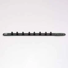 Eigso 3 Pcs Leather Punk Bracelets Men Women Of Rock Rivet Wrap Retro Spike Bracelet Adjustable - 黑色-2黑色 - 查看 7