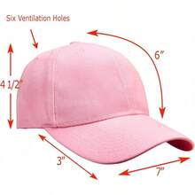 Bulk Lot 12-Pack Adjustable Size Plain Blank Solid Color Baseball Caps - Pink - View 2