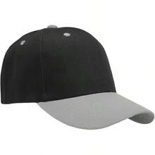 Bulk Lot 12-Pack Adjustable Size Plain Blank Solid Color Baseball Caps - Black/Grey - View 2