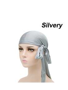 1 件耐用丝绸般 Durag 头带，男士波浪缎面 Durag 头带，街头时尚嘻哈 Durag，长尾宽带，纯色弹力 Durag，适合运动、户外和日常风格 | 透气涤纶纤维，可调节松紧 | 可机洗 | 街头风格 - 長款緞面頭巾 - 查看 15