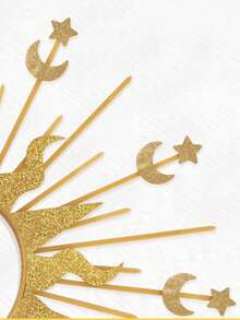 1 件哥特式黑女巫玫瑰头带，金色太阳和月亮发饰，万圣节舞台表演服装道具 - 彩色 - 查看 7