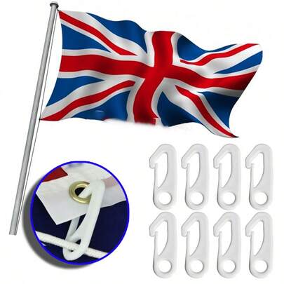 8Pcs White Heavy Duty Flagpole Snap Hook Clips Flag Pole Attachment Accessories
